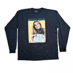 Forever‎ 21 Britney Spears Long Sleeve Crew Neck Licensed T Shirt Black 1X